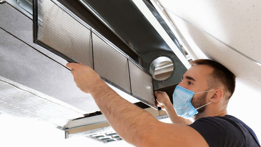 Duct Repair and Maintenance Man performing Duct Repair and Maintenance